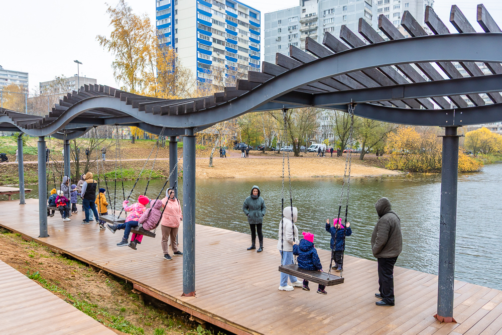 Комсомольский пруд в Одинцово после реконструкции