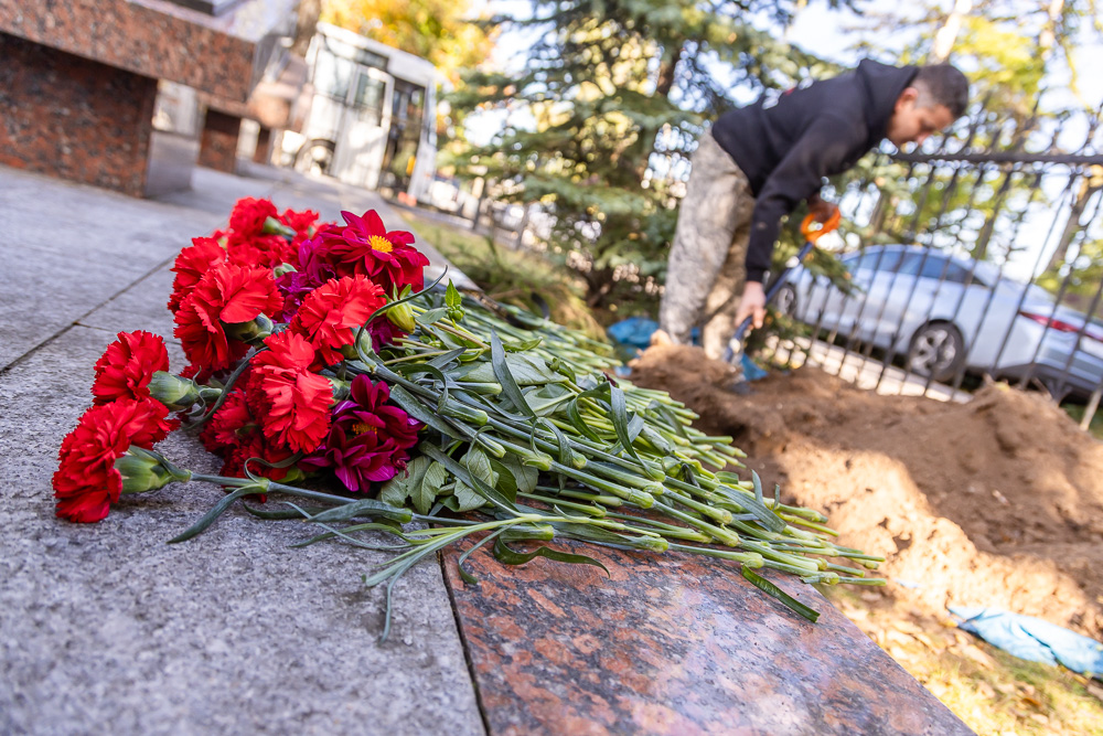 Захоронение на братской могиле в Ершово